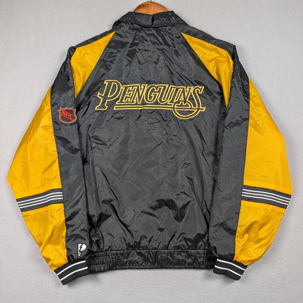 Vintage Pittsburgh Penguins Windbreaker Boys XL 18-20 Pro‎ Player 1/4 Zip NHL